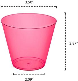 img 3 attached to 25-Count Neon Pink Hard Plastic Party Cups and Old Fashioned Tumblers by Party Essentials – 9-Ounce