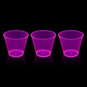 img 1 attached to 25-Count Neon Pink Hard Plastic Party Cups and Old Fashioned Tumblers by Party Essentials – 9-Ounce