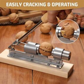 img 1 attached to 🥜 Hiware Heavy Duty Pecan Nut Cracker Tool Set with 4 Picks - Wood Base & Handle for Efficient Pecan Shelling