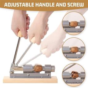 img 2 attached to 🥜 Hiware Heavy Duty Pecan Nut Cracker Tool Set with 4 Picks - Wood Base & Handle for Efficient Pecan Shelling