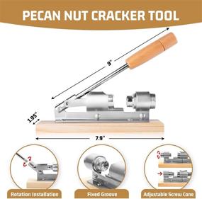 img 3 attached to 🥜 Hiware Heavy Duty Pecan Nut Cracker Tool Set with 4 Picks - Wood Base & Handle for Efficient Pecan Shelling