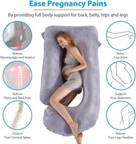 img 2 attached to 🤰 MUMO U Shaped Pregnancy Pillow with Velvet Cover - Full Body Maternity Pillow for Pregnant Women