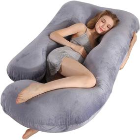 img 4 attached to 🤰 MUMO U Shaped Pregnancy Pillow with Velvet Cover - Full Body Maternity Pillow for Pregnant Women