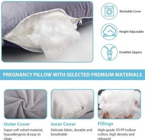 img 1 attached to 🤰 MUMO U Shaped Pregnancy Pillow with Velvet Cover - Full Body Maternity Pillow for Pregnant Women