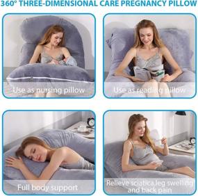 img 3 attached to 🤰 MUMO U Shaped Pregnancy Pillow with Velvet Cover - Full Body Maternity Pillow for Pregnant Women