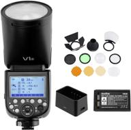 godox v1-s round head flash speedlite with ak-r1 accessories kit - ttl 76ws, 2.4g hss, 1/8000s, 1.5s recycle time, 2600mah lithium battery for sony cameras logo