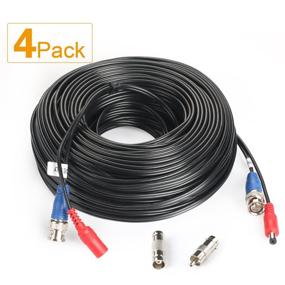 img 1 attached to 🔌 SHD 4Pack 100Ft BNC Video Power Cable - All-in-One Pre-Made Wiring Cord for CCTV Surveillance Security System with Connectors (BNC Female and BNC to RCA)