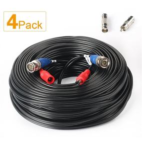 img 2 attached to 🔌 SHD 4Pack 100Ft BNC Video Power Cable - All-in-One Pre-Made Wiring Cord for CCTV Surveillance Security System with Connectors (BNC Female and BNC to RCA)