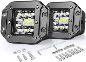 img 4 attached to 🚗 DWVO Flush Mount LED Pods 4.8Inch 2PCS 42W Triple Row 6300LM PCS Upgrade Chipset Flood Spot Combo Beam: Perfect for Driving Lights, Boats & Work Environments