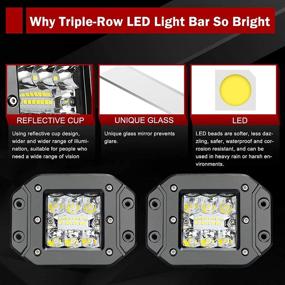 img 3 attached to 🚗 DWVO Flush Mount LED Pods 4.8Inch 2PCS 42W Triple Row 6300LM PCS Upgrade Chipset Flood Spot Combo Beam: Perfect for Driving Lights, Boats & Work Environments