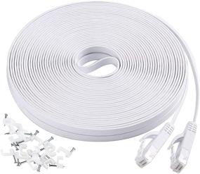 img 1 attached to 🐱 High-Speed Cat6 Ethernet Cable - 50 Ft Length, Complete with Clips for Easy Installation