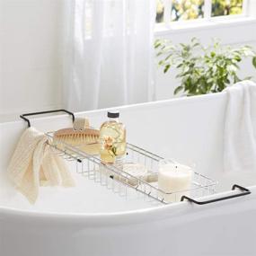 img 1 attached to Enhanced Wire Bathtub Caddy Tray by Amazon Basics