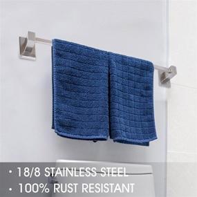 img 2 attached to 🔸 Modern Square Towel Bar for Bathrooms - 24 Inch Stainless Steel 304 Brushed Nickel Towel Holder - Rustproof Wall Mount - Ideal for 12/16/24 Inch Towels - (24, Brush Nickel)