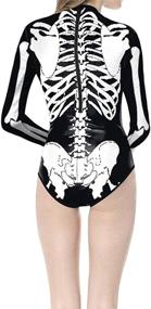 img 3 attached to Halloween Digital Skeleton Zip-Back Women's One-piece Swimsuit by Timemory