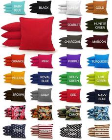 img 1 attached to 👜 Regulation Duck Cloth Cornhole Bean Bags Set - Includes Tote Bag - 8 Corn Filled Bags - 200+ Color Combinations