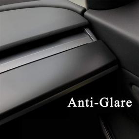 img 1 attached to 🔳 LMZX Matte Black ABS Dashboard Cover Wrap for Tesla Model 3 & Model Y 2017-2021 - Enhance Your Tesla Model's Interior with a Premium Dash Cap