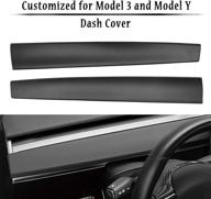 🔳 lmzx matte black abs dashboard cover wrap for tesla model 3 & model y 2017-2021 - enhance your tesla model's interior with a premium dash cap logo