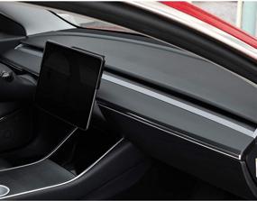 img 3 attached to 🔳 LMZX Matte Black ABS Dashboard Cover Wrap for Tesla Model 3 & Model Y 2017-2021 - Enhance Your Tesla Model's Interior with a Premium Dash Cap