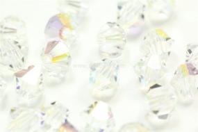 img 2 attached to 💎 100pcs Adabele Austrian 4mm Clear AB Small Bicone Crystal Beads - Swarovski Crystals Preciosa SSB402 Compatible