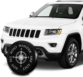 img 1 attached to 🚗 LOKIDVE Spare Tire Cover: Waterproof Wheel Protectors for Jeep Wrangler RV Liberty SUV Travel Trailer Sahara - Fits 14, 15, 16, 17 inch