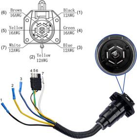 img 3 attached to RVGUARD 4 Flat to 7 Way Trailer Adapter: Enhanced Electrical Connector for RV, Truck, Car - Includes Mounting Bracket