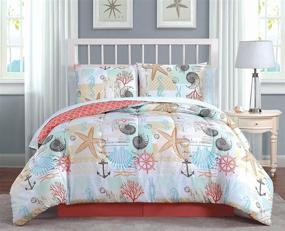 img 4 attached to 🛏️ Queen Size Coral Belize Bedding Set by Geneva Home Fashion: Enhancing Your Bedroom Décor