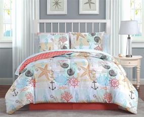 img 1 attached to 🛏️ Queen Size Coral Belize Bedding Set by Geneva Home Fashion: Enhancing Your Bedroom Décor