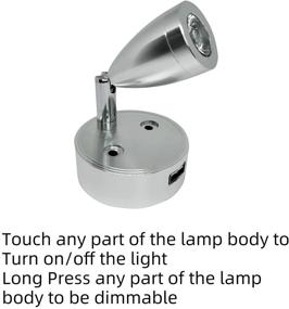 img 1 attached to 🔦 Dimmable Wall Sconces with USB Charging Port & Touch Switch- 12V RV Reading Lamp Light Fixture, 3W Rotatable Reading Spotlight for Bedroom Boat Caravan 5th Wheel or Vehicle