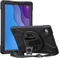 📱 procase rugged case for lenovo tab m10 hd 2nd gen - heavy duty shockproof cover with hand strap and rotating kickstand – black (2020 released, tb-x306x/tb-x306f) logo