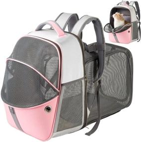 img 4 attached to 🐾 SEVVIS Pet Backpack Expandable - Ultimate Expandable Cat and Small Dog Carrier - Secure and Escape-Proof Zipper Design up to 16lbs