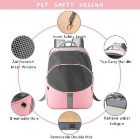 img 1 attached to 🐾 SEVVIS Pet Backpack Expandable - Ultimate Expandable Cat and Small Dog Carrier - Secure and Escape-Proof Zipper Design up to 16lbs