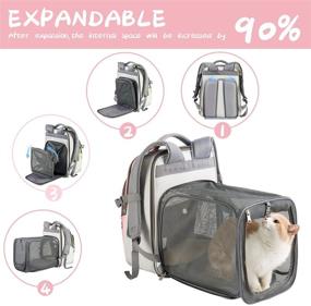 img 2 attached to 🐾 SEVVIS Pet Backpack Expandable - Ultimate Expandable Cat and Small Dog Carrier - Secure and Escape-Proof Zipper Design up to 16lbs