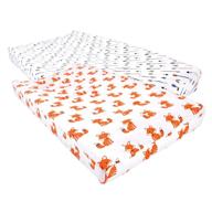 🦊 hudson baby unisex baby cotton changing pad cover, foxes: soft and durable one-size design for ultimate comfort logo