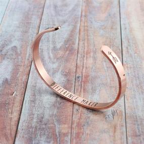 img 2 attached to 💕 Inspirational Rose Gold Bracelet Friendship Gifts for Her Girl Women Daughter Jewelry | Best Friend BFF Cuff