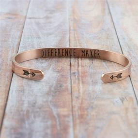 img 1 attached to 💕 Inspirational Rose Gold Bracelet Friendship Gifts for Her Girl Women Daughter Jewelry | Best Friend BFF Cuff