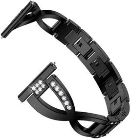 img 2 attached to 📿 Metal Chain Bangle Bracelet Strap for Garmin Venu Sq - Sankel Compatible | Women's Replacement Wristband for Garmin Venu/Venu Sq/Venu Sq Music, Vivoactive 3, Vivomove HR, Garmin Move Luxe/Style in Black