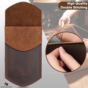 img 2 attached to 🖋️ Nabob Leather's Handmade Rustic Leather Pocket Protector: A Perfect Pen Holder for Work and Office Essentials in Beautiful Black