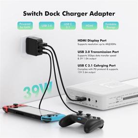 img 3 attached to Switch OLED Dock Charger Adapter - 3 in 1 Switch Charger for TV - Switch TV Dock with USB 3.0 Port - Covert Dock Switch for Android Smartphone Tablet - 1.2M Power Cord
