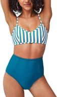 👙 cupshe women's high waisted bikini swimsuit: crisscross lace up two piece bathing suit in style logo