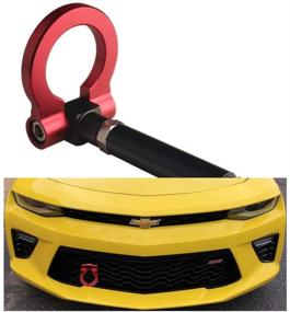 img 3 attached to 🏎️ Enhance Your Chevy Camaro's Style with DEWHEL JDM Folding Screw On Racing T2 Tow Hooks (Red) for 6th Gen 2016-up Front and Rear
