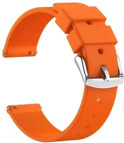 img 4 attached to 🍊 Sandein Silicone Quick Release Watch Bands - Soft Rubber Replacement Straps for 18mm, 20mm, 22mm Watches (18mm, Orange)