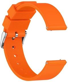 img 3 attached to 🍊 Sandein Silicone Quick Release Watch Bands - Soft Rubber Replacement Straps for 18mm, 20mm, 22mm Watches (18mm, Orange)