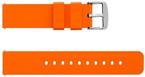 img 2 attached to 🍊 Sandein Silicone Quick Release Watch Bands - Soft Rubber Replacement Straps for 18mm, 20mm, 22mm Watches (18mm, Orange)
