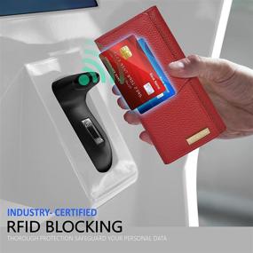 img 1 attached to 👛 Блокирующий RFID кошелек из кожи для женщин - чековый кошелек с слотами для кредитных карт