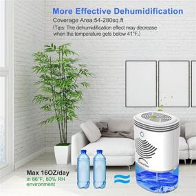 img 1 attached to 🔋 TOMERSUN 2600 Cubic Feet Dehumidifier: Compact and Powerful Mini Dehumidifier for Home, Basement, Bathroom, Closet, RV, Bedroom, Kitchen - 35oz Capacity