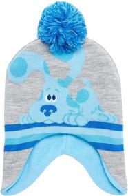 img 3 attached to 🧢 Nickelodeon Blue's Clues Winter Hat Set - 2 Piece Pom Pom Beanie and Mittens, Size Age 2-4