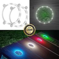 cornhole led lights kit - 16 color hole and board illuminators with remote control - perfect 🌽 for regulation size cornhole boards, official bean bag toss - yard games, outdoor games for adults & family logo