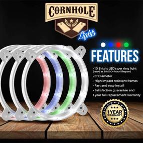 img 3 attached to Cornhole LED Lights Kit - 16 Color Hole and Board Illuminators with Remote Control - Perfect 🌽 for Regulation Size Cornhole Boards, Official Bean Bag Toss - Yard Games, Outdoor Games for Adults & Family