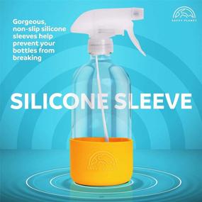 img 2 attached to 🌱 Savvy Planet 16oz Glass Spray Bottles with Silicone Sleeve Protection - Refillable Containers for Cleaning Solutions, Essential Oils, Misting Plants - High-Quality Sprayer - Pack of 2