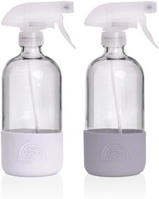 img 4 attached to 🌱 Savvy Planet 16oz Glass Spray Bottles with Silicone Sleeve Protection - Refillable Containers for Cleaning Solutions, Essential Oils, Misting Plants - High-Quality Sprayer - Pack of 2